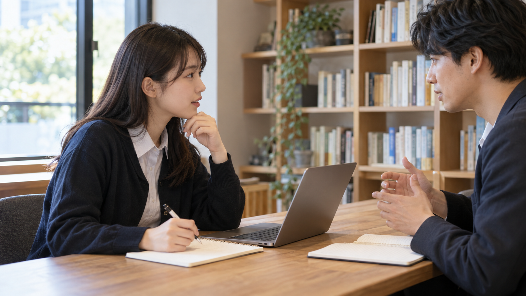 メディアプロダクションと進める求人原稿の取材を確認する説明用イメージ