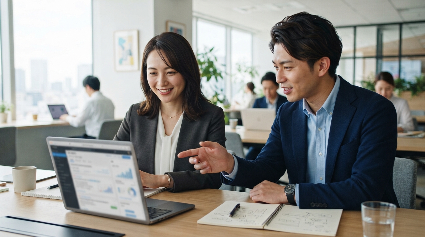 求人の掲載について相談する日本人の採用担当者